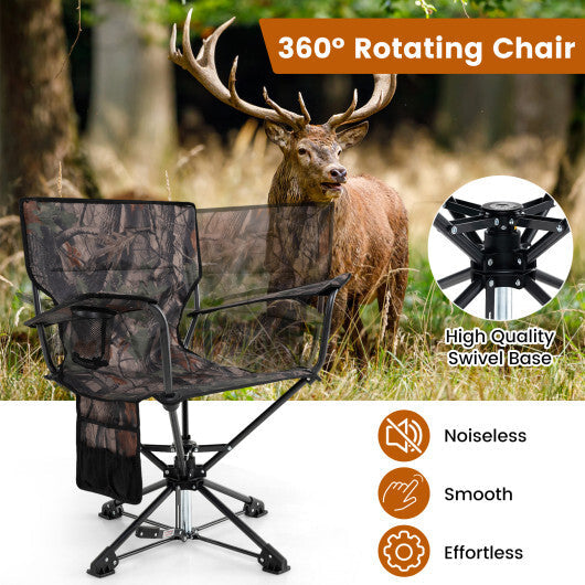 360? Swivel Hunting Chair Portable Foldable Hunting Chair Set of 2-Camo LuxuryLifeWay Online Store