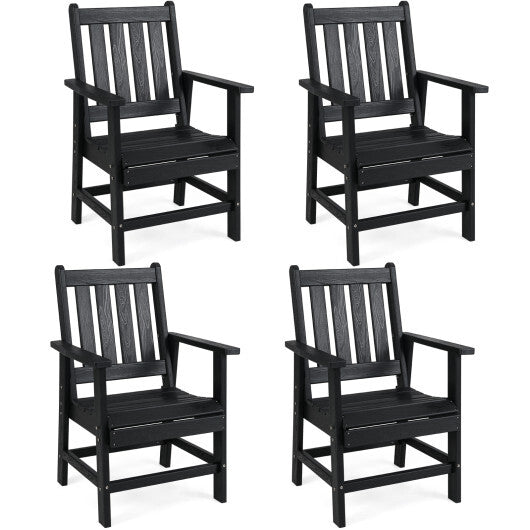 Set of 4 Patio Dining Chairs with Wide Armrests-Black LuxuryLifeWay Online Store