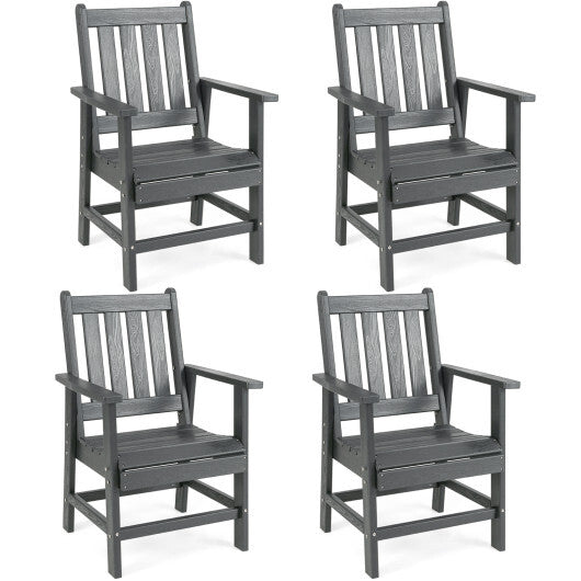 Set of 4 Patio Dining Chairs with Wide Armrests-Black LuxuryLifeWay Online Store