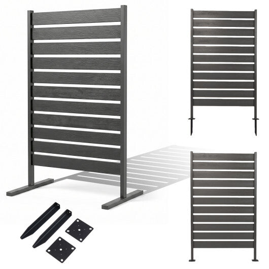2 Pieces Outdoor Privacy Screen Fence for Backyard Pool Lawn-Gray LuxuryLifeWay Online Store