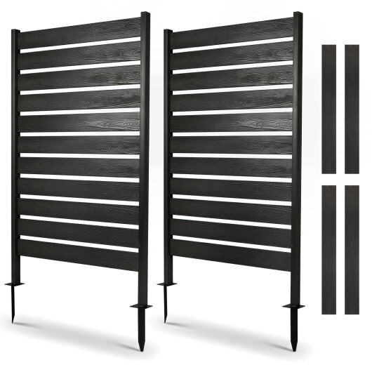 2 Pieces Outdoor Privacy Screen Fence for Backyard Pool Lawn-Gray LuxuryLifeWay Online Store