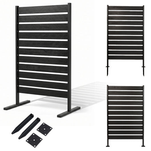 2 Pieces Outdoor Privacy Screen Fence for Backyard Pool Lawn-Gray LuxuryLifeWay Online Store
