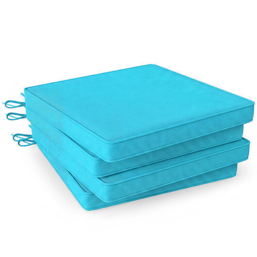 Outdoor Chair Cushion Set of 4 Waterproof Olefin Seat Cushions-Turquoise LuxuryLifeWay Online Store