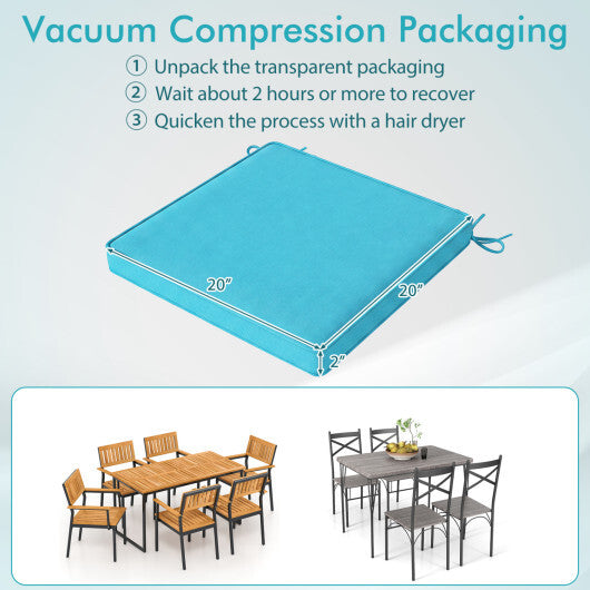 Outdoor Chair Cushion Set of 4 Waterproof Olefin Seat Cushions-Turquoise LuxuryLifeWay Online Store