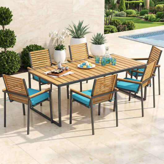 Outdoor Chair Cushion Set of 4 Waterproof Olefin Seat Cushions-Turquoise LuxuryLifeWay Online Store
