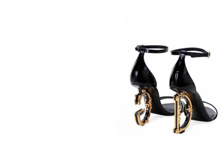 Gold high heels NorixaFashion.com