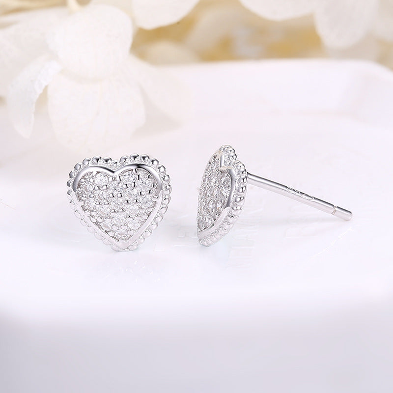 S925 Sterling Silver Heart Earrings LadyShow.Store