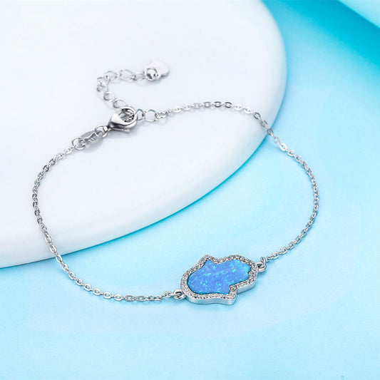 S925 Sterling Silver Opal Bracelet LadyShow.Store