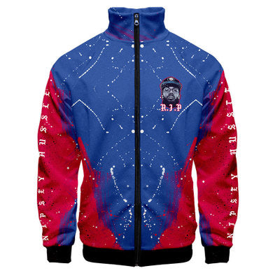 NIPSEY HUSSLE 3D digital printed stand-up collar jackets