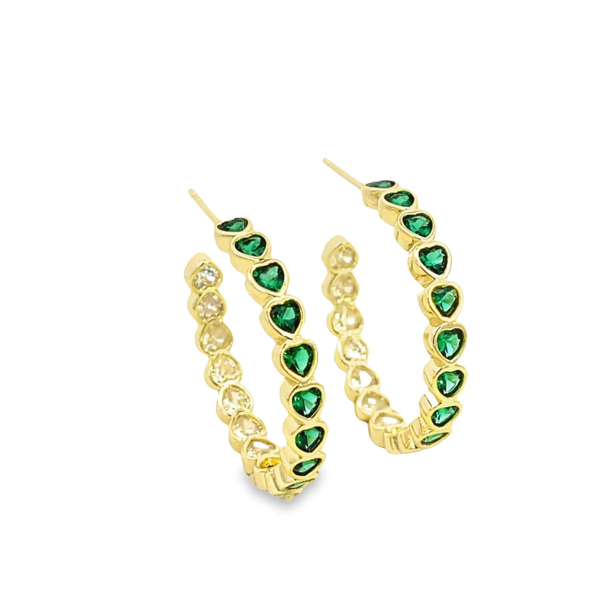 Part Colored CZ Heart Hoops (J315) LuxuryLifeWay Online Store