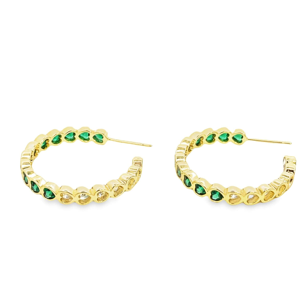 Part Colored CZ Heart Hoops (J315) LuxuryLifeWay Online Store