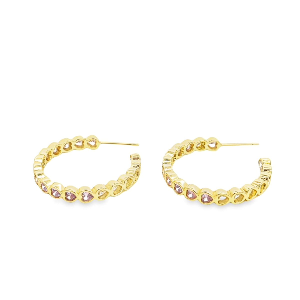 Part Colored CZ Heart Hoops (J315) LuxuryLifeWay Online Store