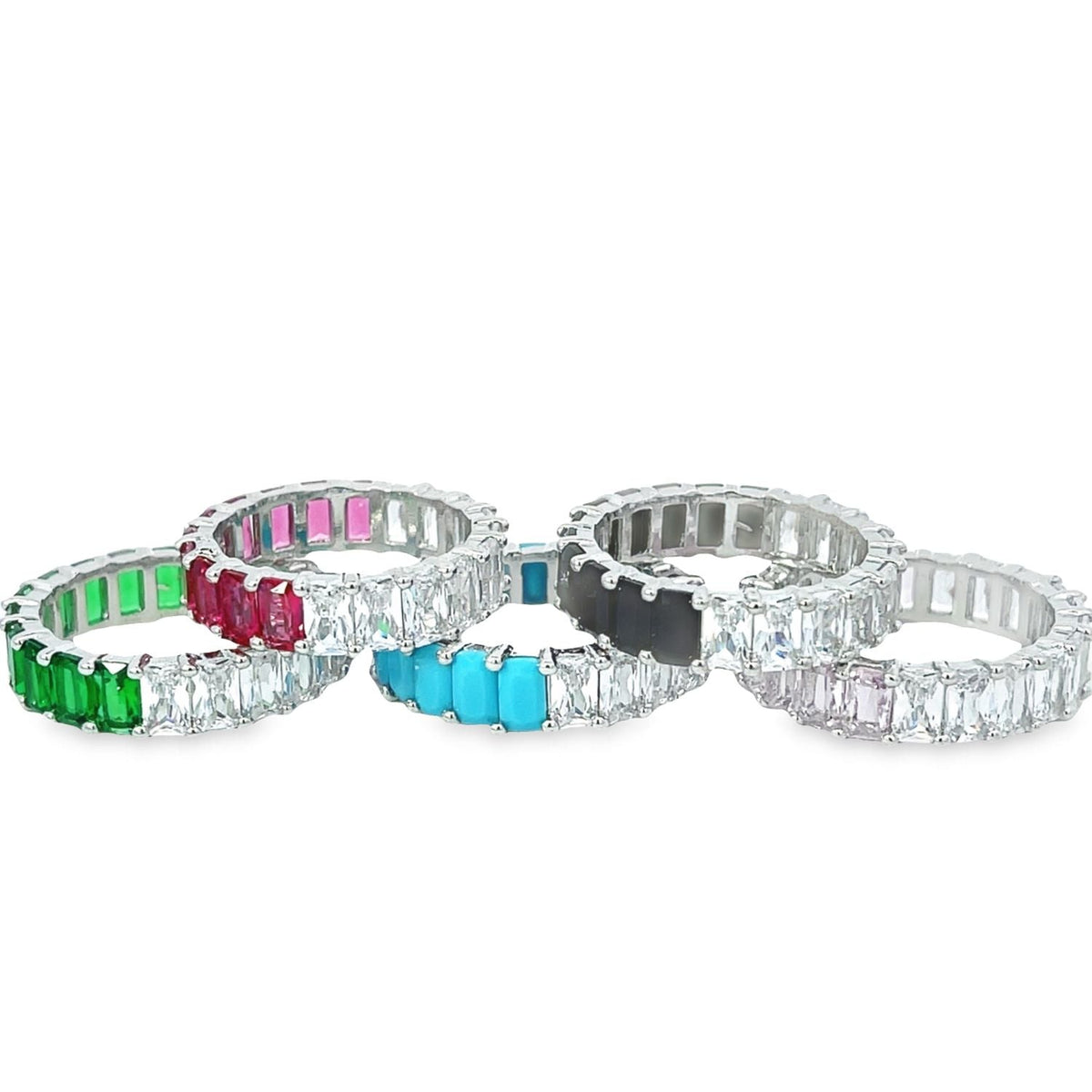Two Sided Baguette Ring With Colored CZ Stones (D56) LuxuryLifeWay Online Store
