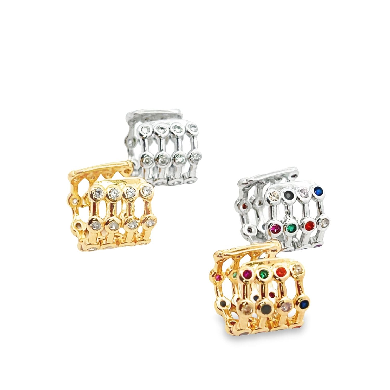 CZ Clear and Multicolor Ear Cuffs LuxuryLifeWay Online Store