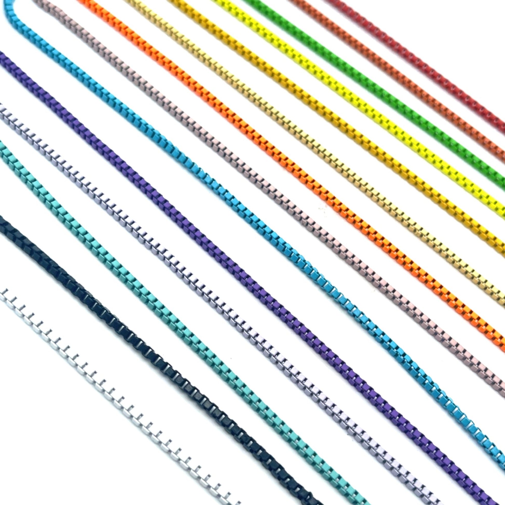 1mm Colorful Enamel Box Chains (G203-204) LuxuryLifeWay Online Store