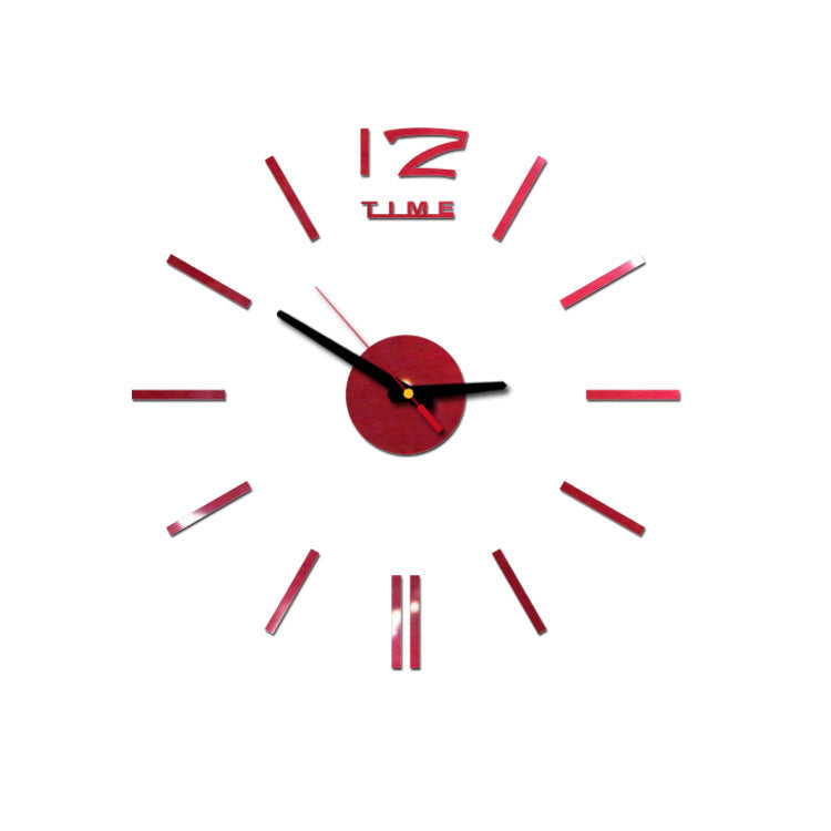 Creative acrylic mirror wall clock DIY stereo hanging PearlNestDecor.com
