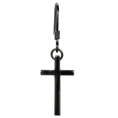Single silver earring simple cross