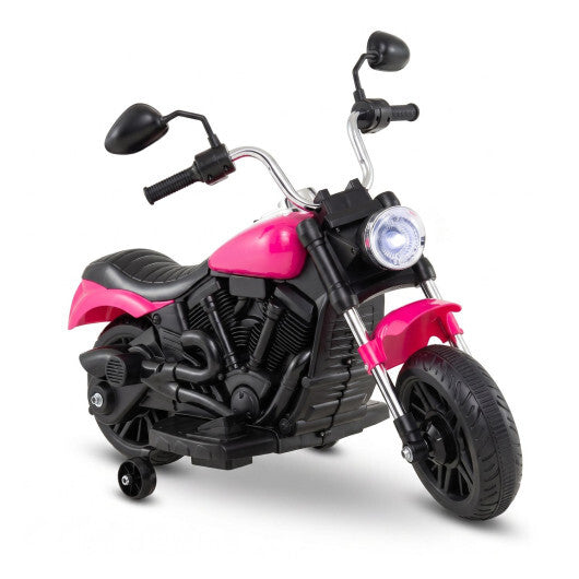 6V Kids Motorcycle with Detachable Training Wheels and Music for Ages 2-5-Pink LuxuryLifeWay Online Store