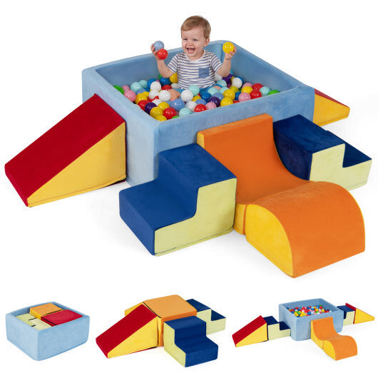 6-Piece Toddler Climbing Toys with Ball Pit for 1-3 Years Old (No Balls)-Red LuxuryLifeWay Online Store