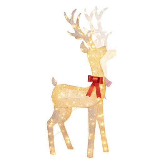Lighted Golden Christmas Reindeer with 130 Warm Yellow LED Lights for Holiday LuxuryLifeWay Online Store
