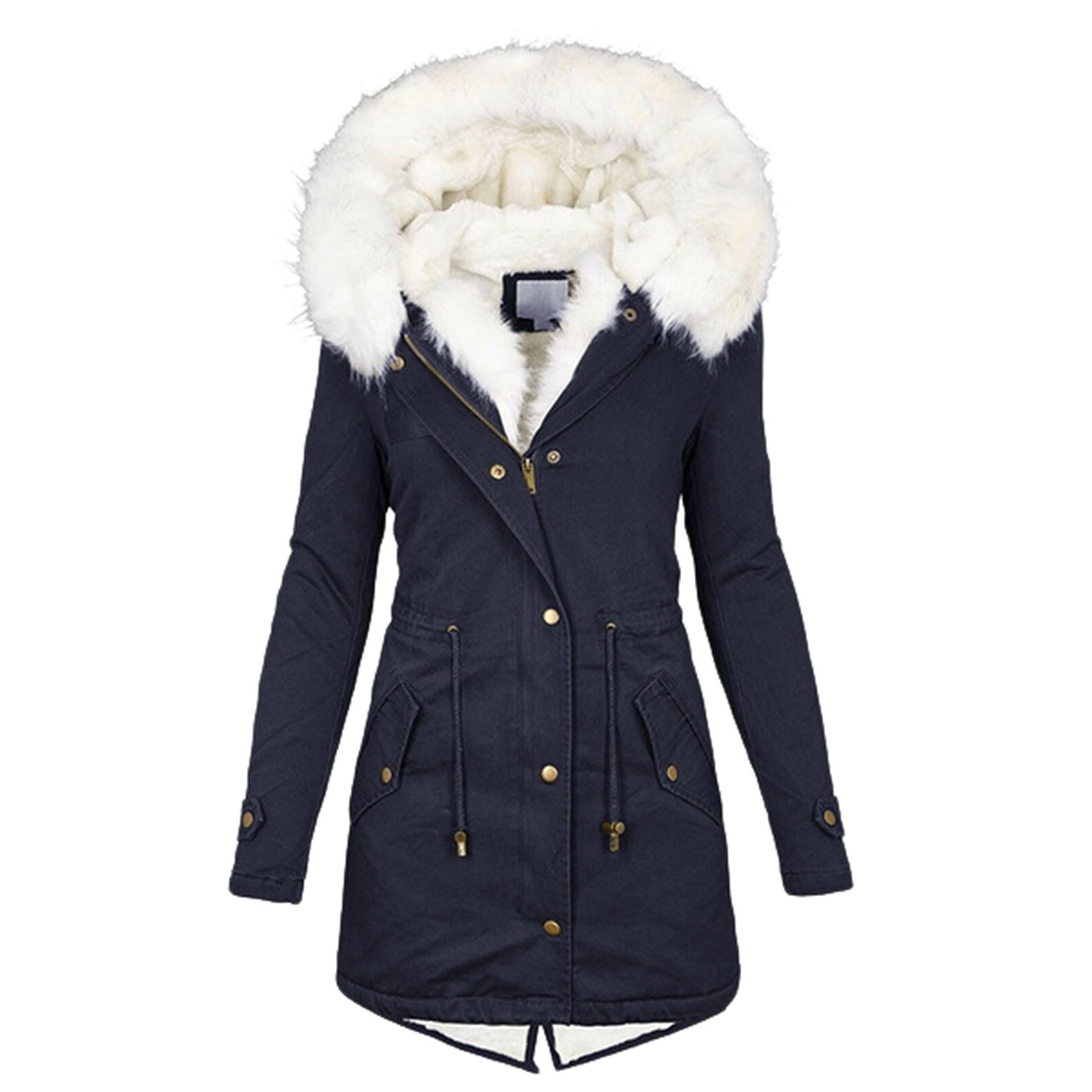 Women's cotton padded jacket with white collar LuxuryLifeWay Online Store