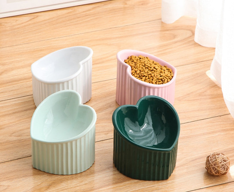 Pet Ceramic Bowl With Inclined Mouth Practical Durable Daily Indoor Pet Products Pets Fashion