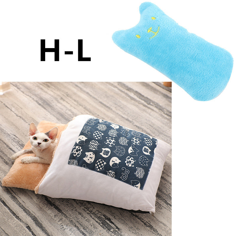 Winter Warm Cat Closed Removable And Washable Quilt Pets Fashion
