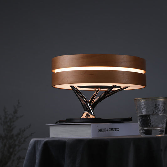 Round Intelligent Music Bluetooth Speaker Bed Lamp WiFi Circle Tree Of Led Light Wireless Charging For Living Room PearlNestDecor.com