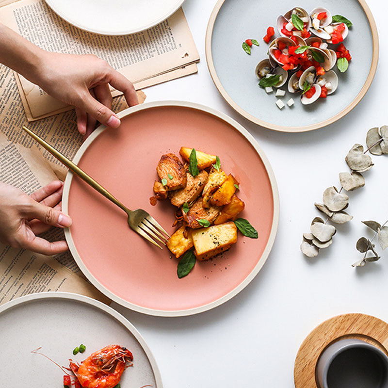 Pure color matte ceramic plate LadyShow.Store