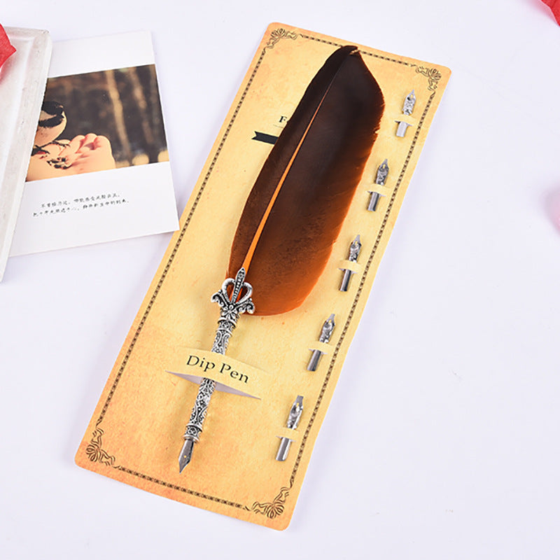 Creative Retro Turkey Feather Pen Teacher's Day Gift LadyShow.Store