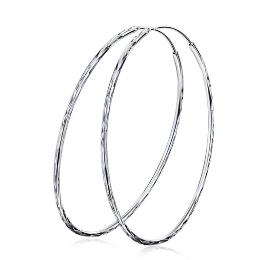 925 Sterling Silver Circle Endless Hoop Earrings as Gifts for Women LadyShow.Store