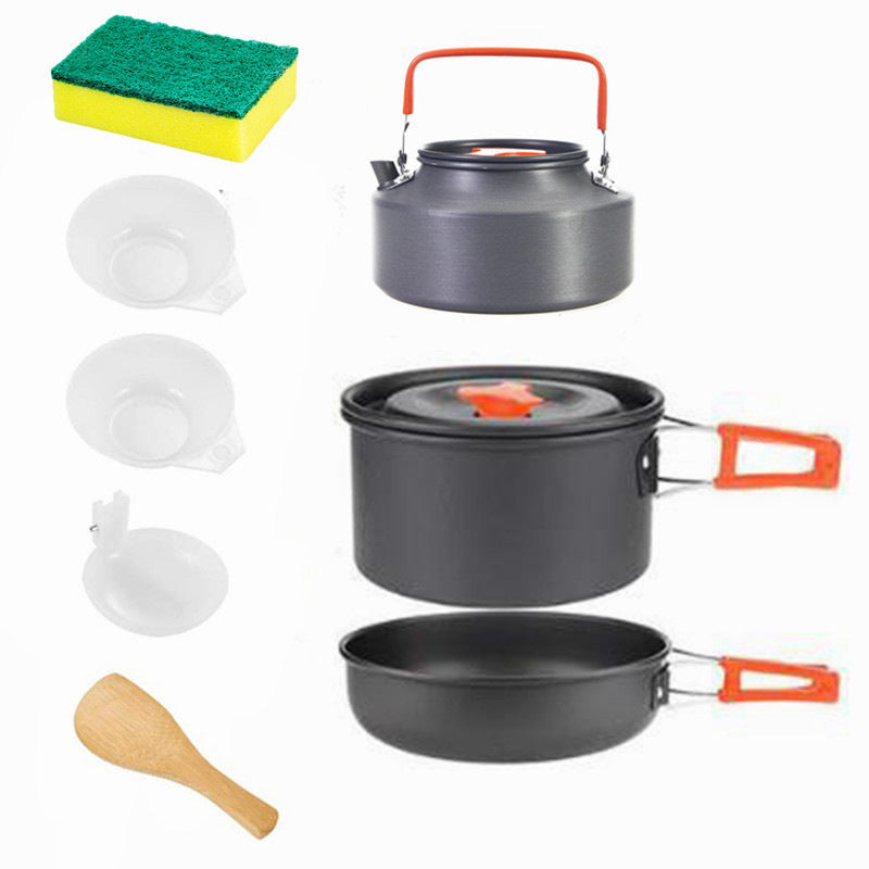 Portable kettle combination tableware outdoor camping pot PearlNestDecor.com