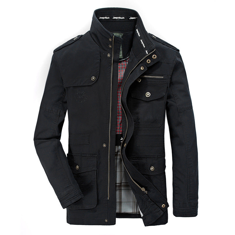 Spring and autumn men's jacket jacket, men's casual pockets, long jackets Best YouTube Store