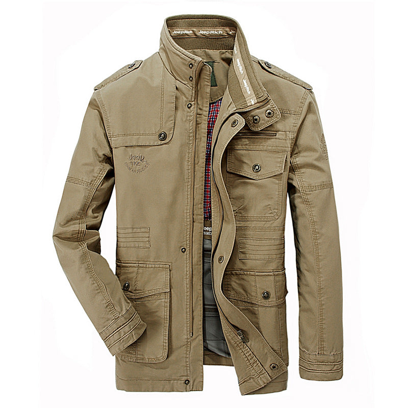 Spring and autumn men's jacket jacket, men's casual pockets, long jackets Best YouTube Store