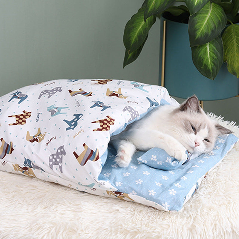 Winter Warm Cat Closed Removable And Washable Quilt Pets Fashion