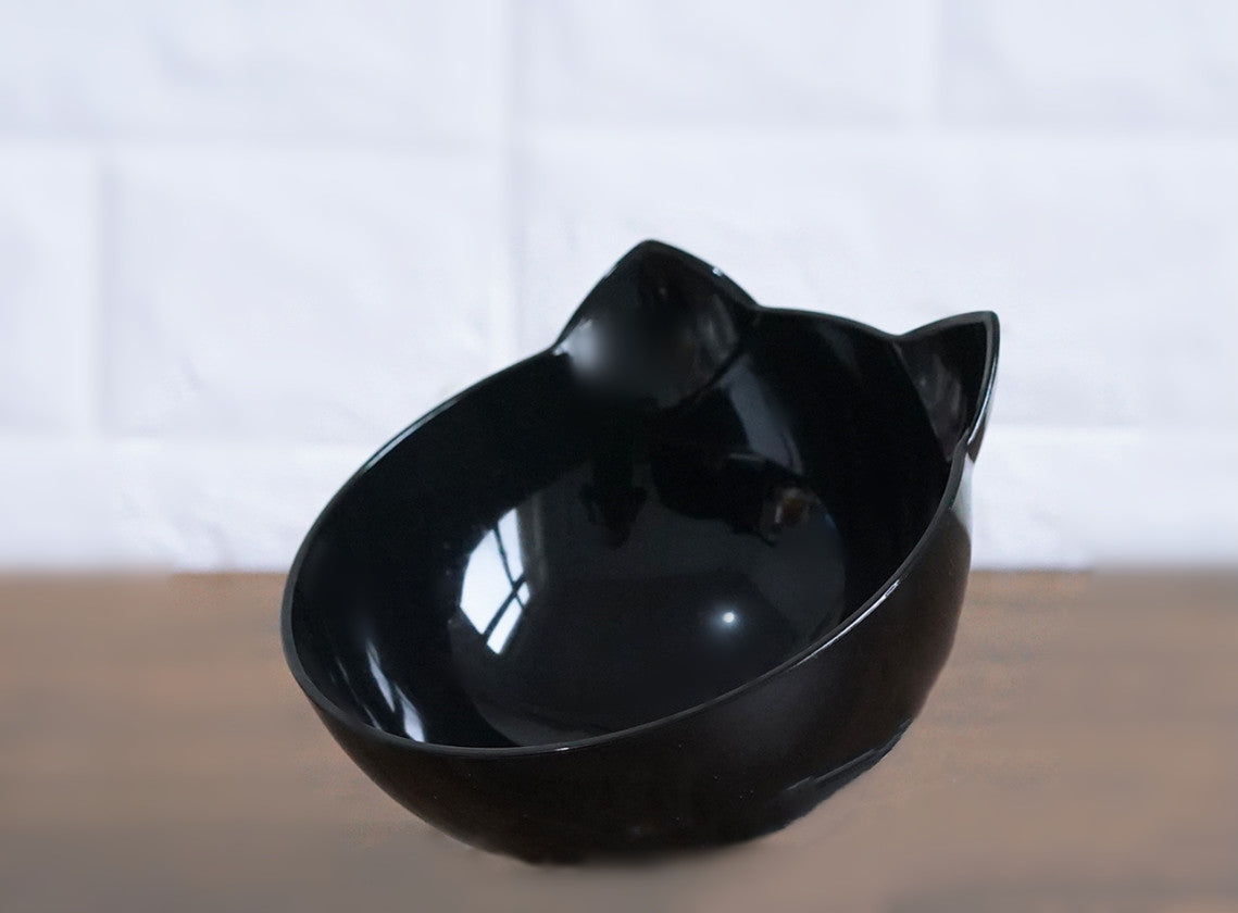 New Inclined Food Cat Ear Oblique Mouth Transparent Single Pet Bowl Pets Fashion