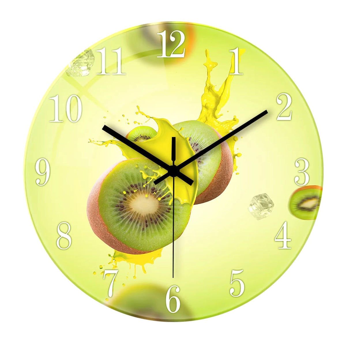 Fruit-colored Quiet-design Creative Glass Wall Clock Quartz Wall Clock PearlNestDecor.com