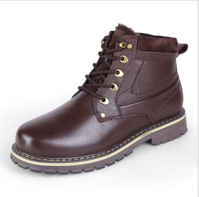 New Martin boots men Large size outdoor warm high help plus velvet large size leather Martin boots Best YouTube Store