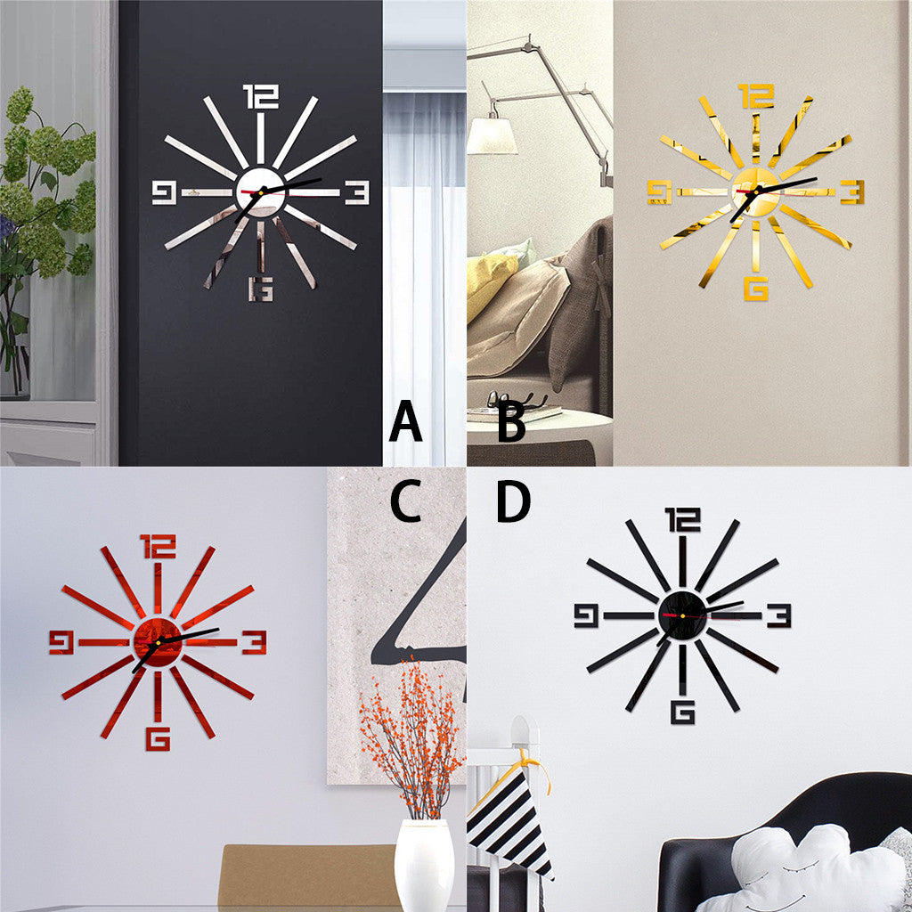Creative DIY Acrylic Wall Clock Mute Wall Sticker PearlNestDecor.com