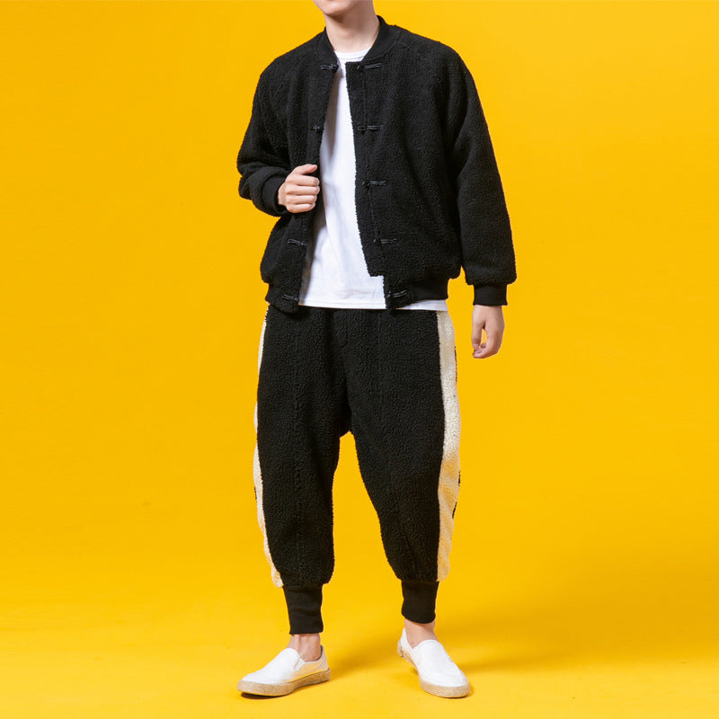 Chinese Style Winter Outfit with Cotton Jacket and Pants Pi-Mart