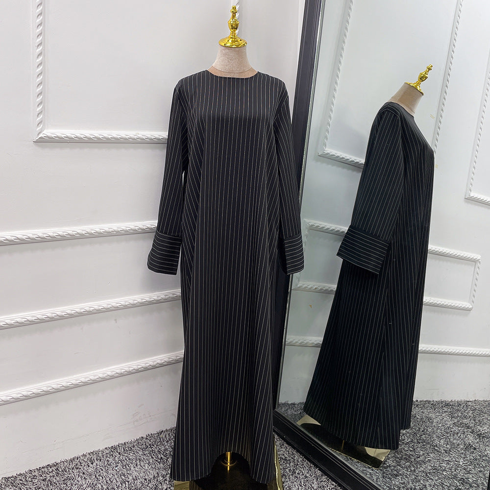Middle East Stripe Tunneled Dress Women NorixaFashion.com
