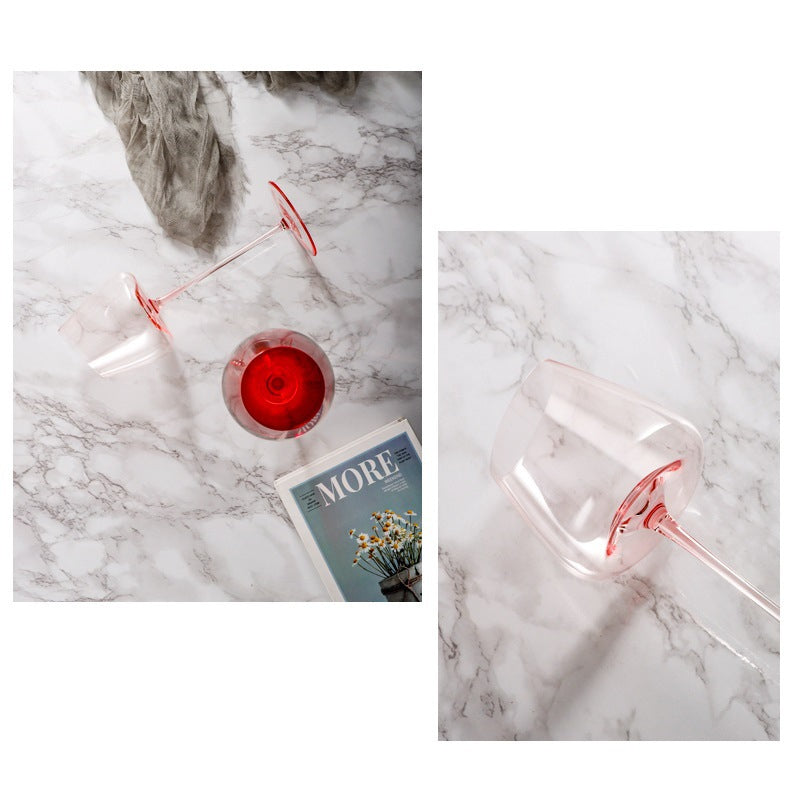 Flamingo Red Wine Oblique Mouth Glass Tall Cup LuxuryLifeWay Online Store