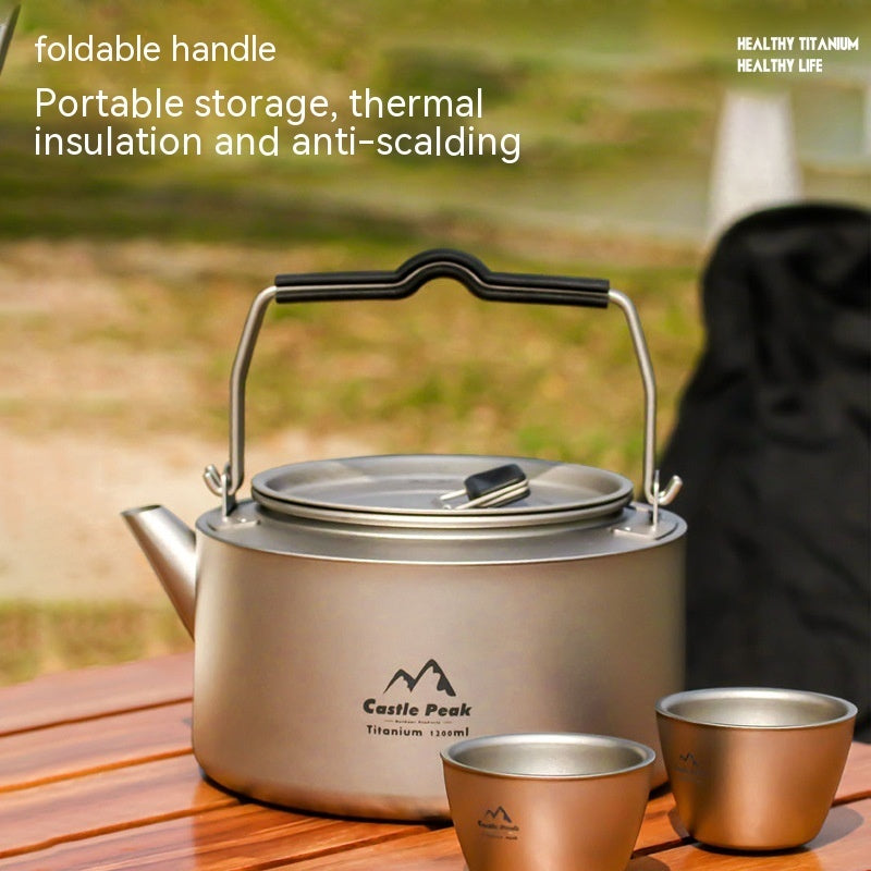 Outdoor Titanium Kettle Boiling Water Camping Household PearlNestDecor.com