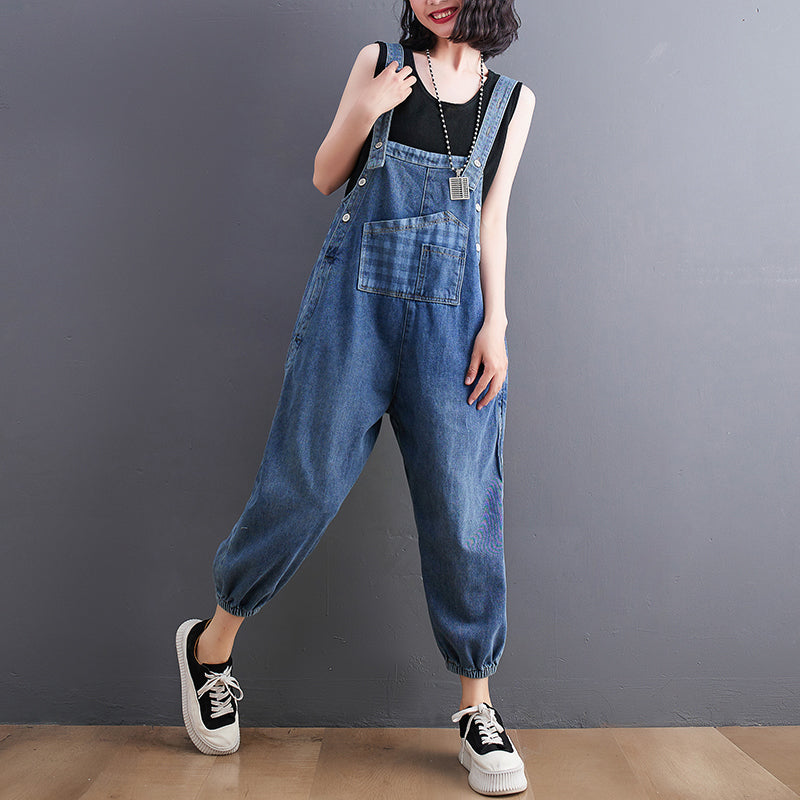 Elegant Women's Summer Loose Wide Leg Denim Pants Pi-Mart
