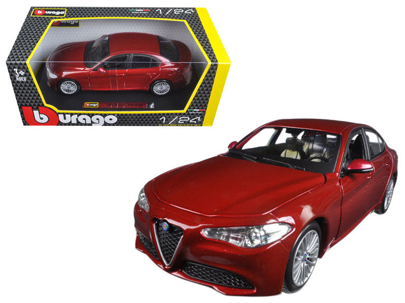 2016 Alfa Romeo Giulia Burgundy 1/24 Diecast Model Car by Bburago LuxuryLifeWay Online Store