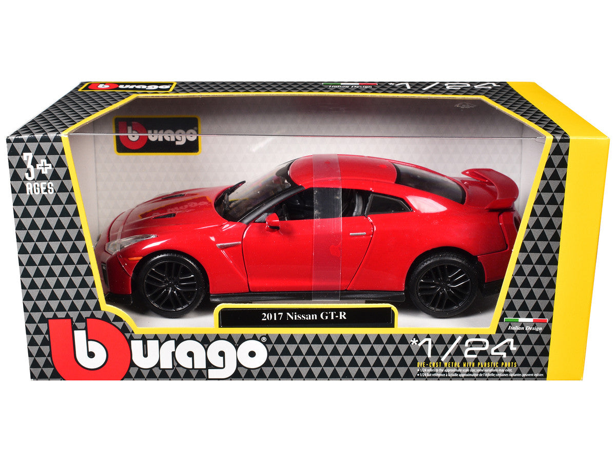 2017 Nissan GT-R R35 Red 1/24 Diecast Car Model by BBurago LuxuryLifeWay Online Store
