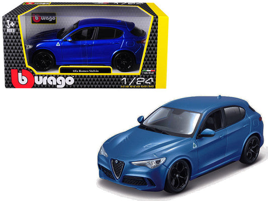 Alfa Romeo Stelvio Quadrifoglio Blue 1/24 Diecast Model Car by Bburago LuxuryLifeWay Online Store