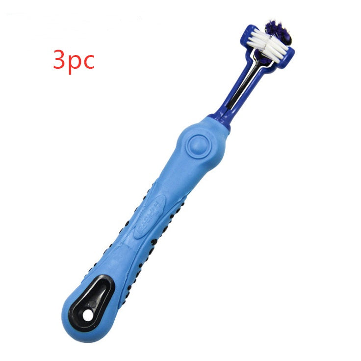 Three Sided Pet Toothbrush Dog Brush Bad Breath Tartar Teeth Care Pets Fashion