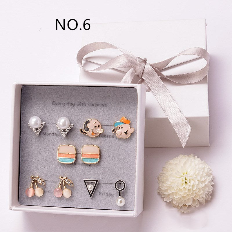 Simple alloy earring set