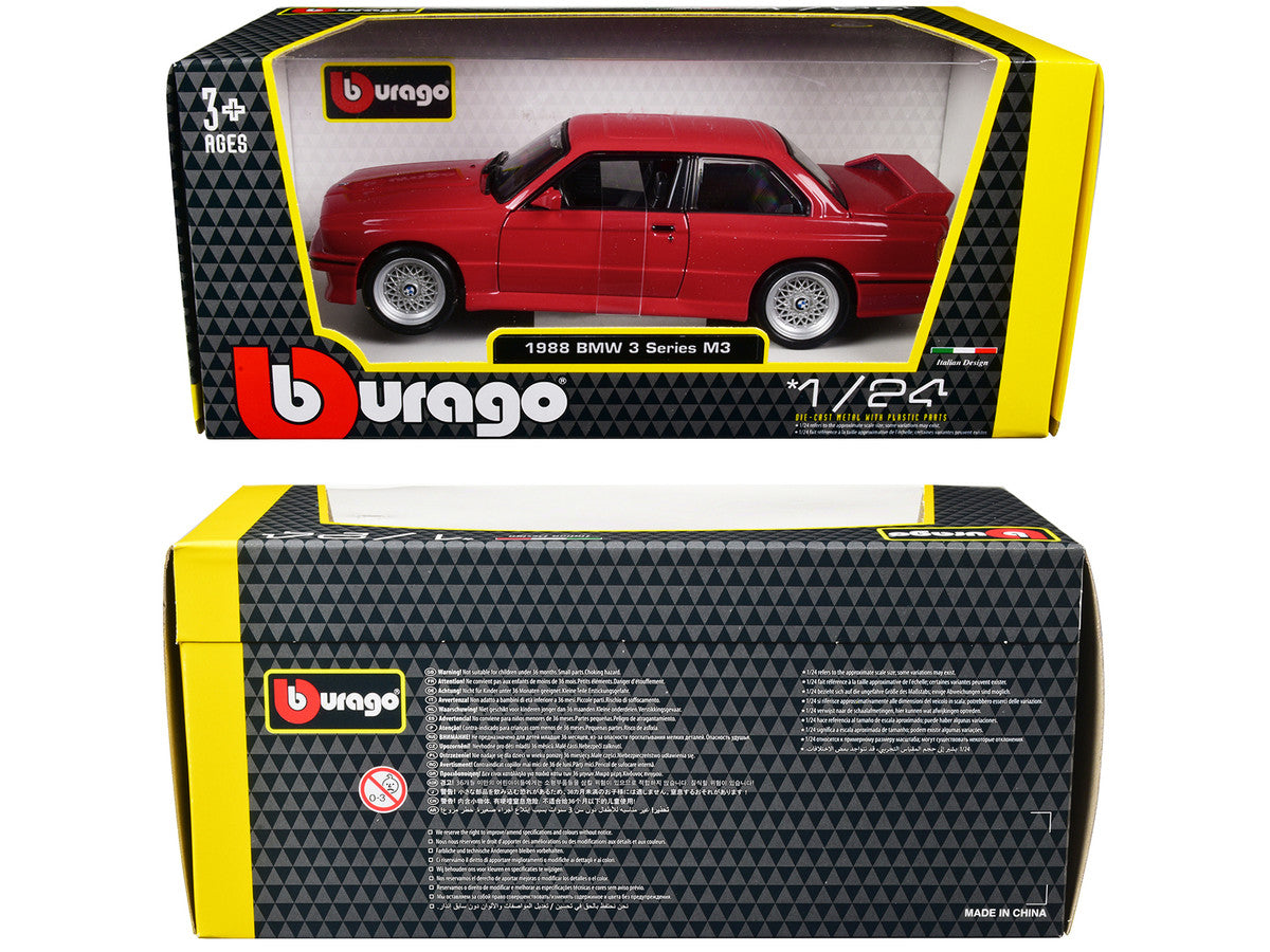 1988 BMW 3 Series M3 E30 Red 1/24 Diecast Model Car by Bburago LuxuryLifeWay Online Store